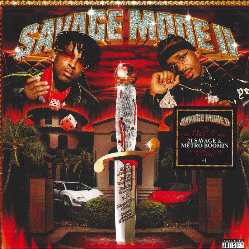 Виниловая пластинка 21 SAVAGE METRO BOOMIN Savage Mode Ii Полупрозрачный Красный Vin 19439818631C SLAUGHTER 2020 США Рэп Хип-ХопRB