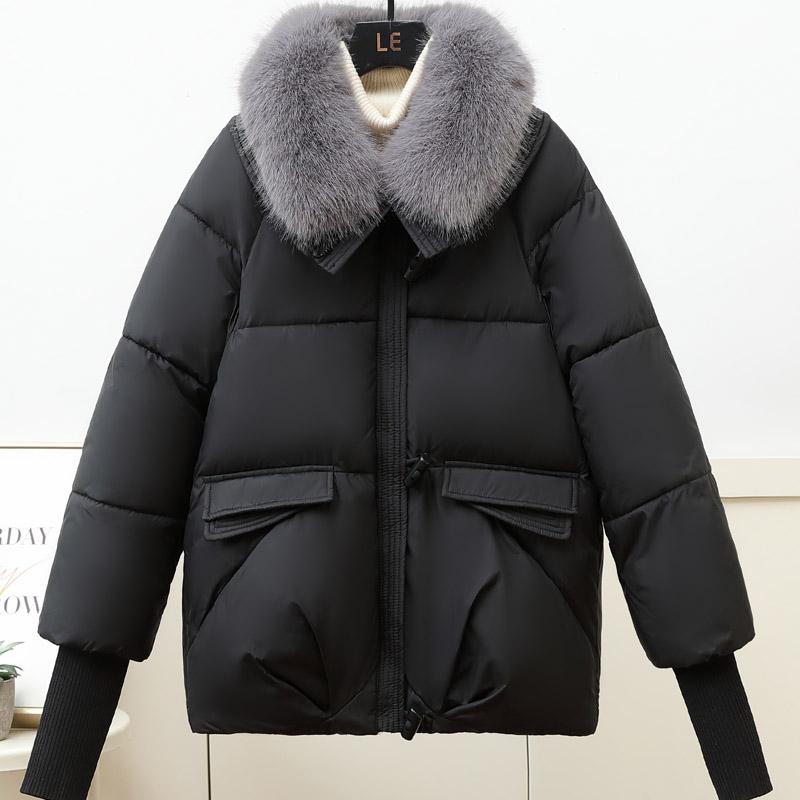 Fashion Winter Parkas for Women Outerwears Hooded Plus Size Loose Faux Fur Collar Thick Warm Women's Winter Jackets