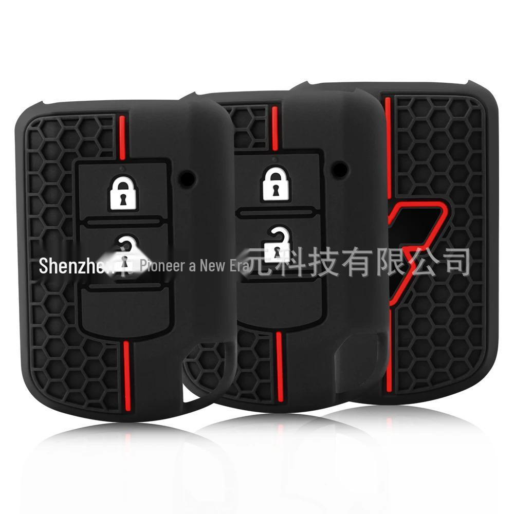 Silicone 2-Button Car Key Cover for Mitsubishi Eclipse, ASX, Lancer, Outlander - Honeycomb Style