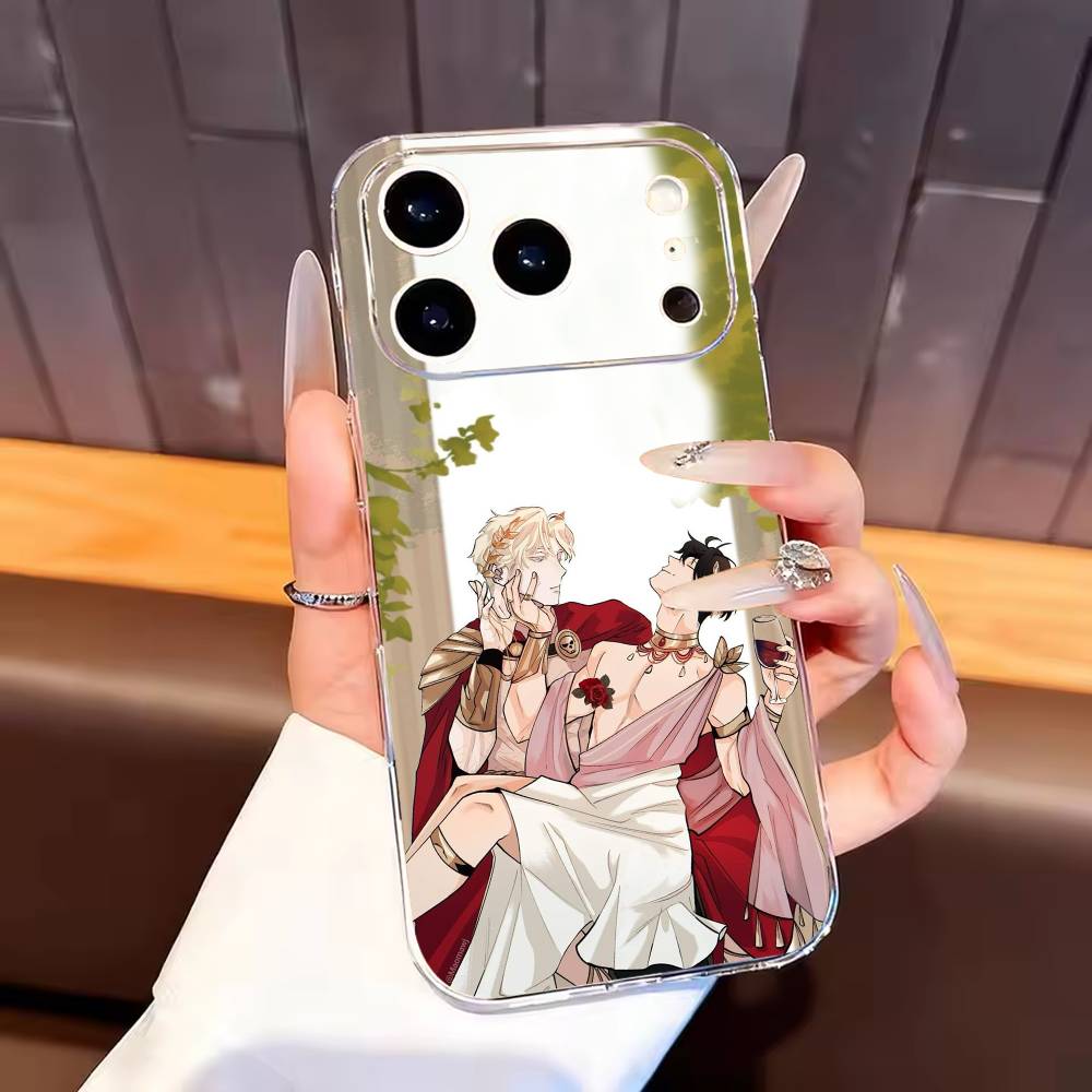 Чехол для телефона BL Manhwa R-розы и Шампанское для iPhone 17, 16, 15, 14, 13, 12, 11 Plus, Pro Max Мягкая прозрачная крышка