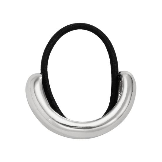 Metal Ponytail Holder Hair Cuff Punk Golden Silver Color Alloy Half Circle Elastic Hair Tie Metal Ring Hair Band Wrap Women Girls Hair Accessories