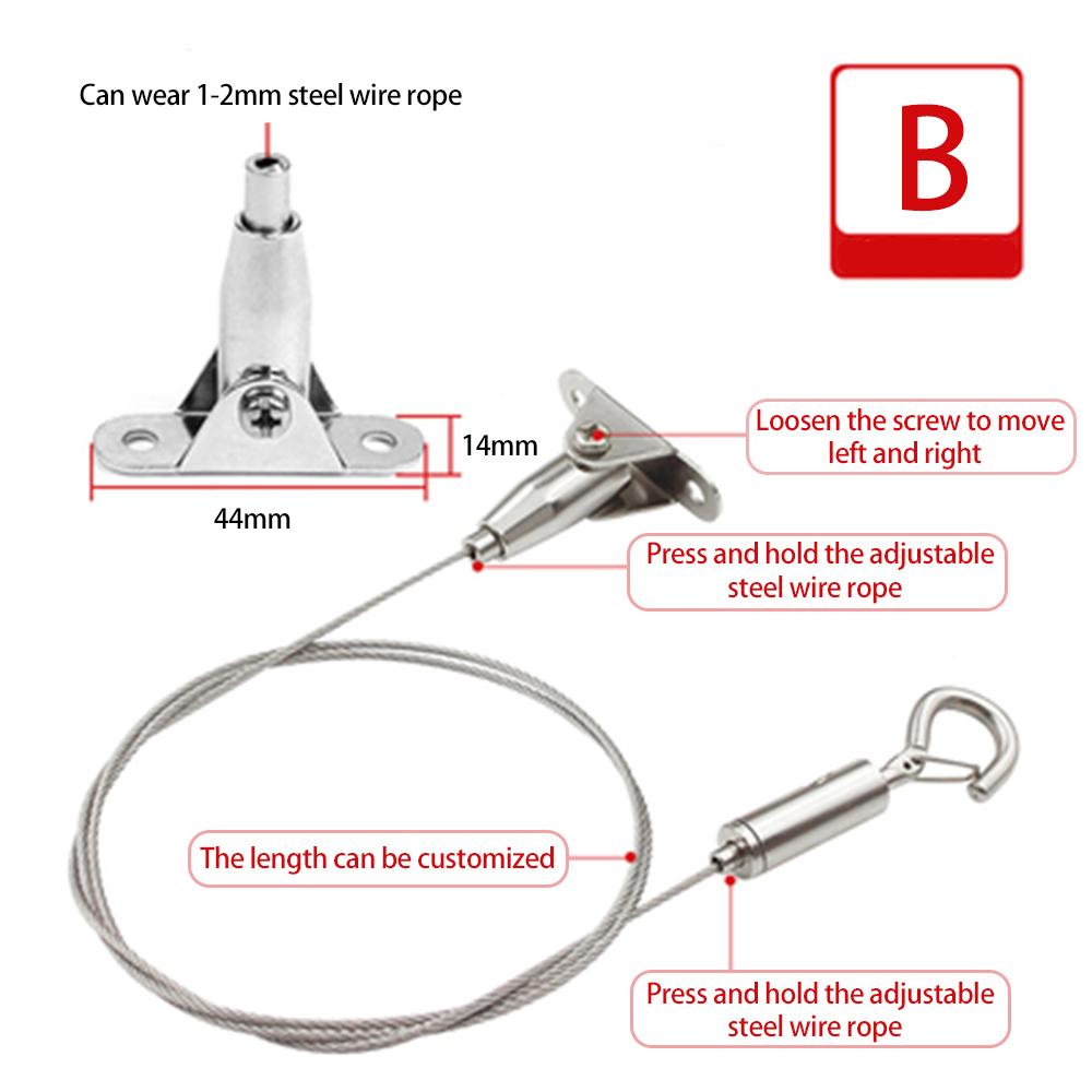 4 шт. 1,5 мм трос пружинный крючок регулируемый подвесной бельевой веревки фиксированный замок ограждения подъемный код подходит для световых панелей
