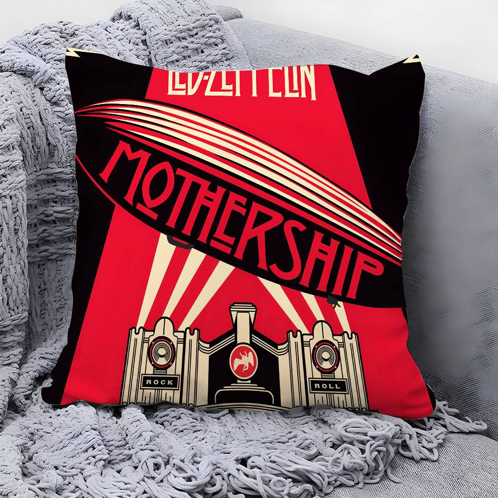 Подушка с принтом группы Led Zeppelin, квадратная, двусторонняя, чехол для подушки, для дивана, домашнего декора, спальни, подарок
