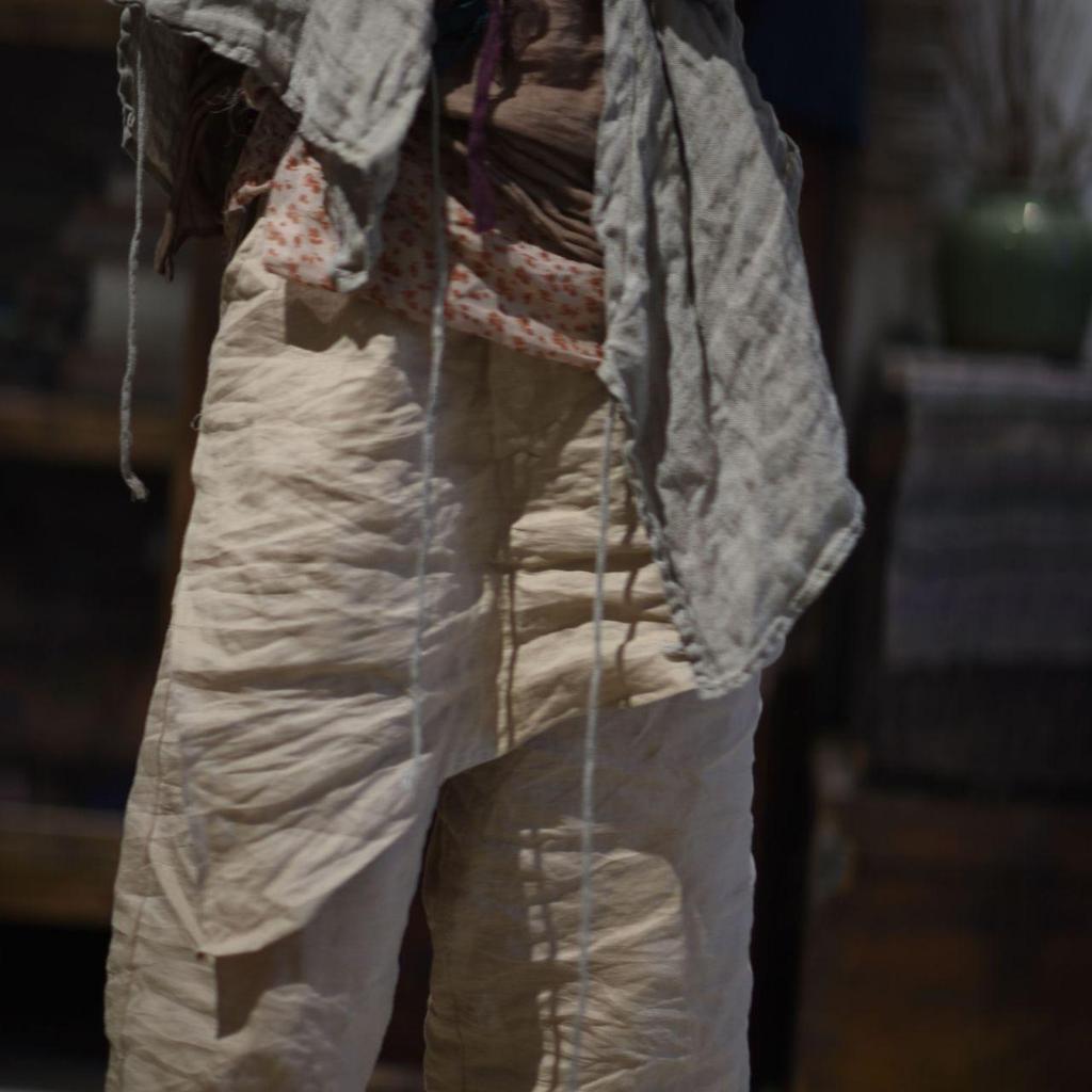 Johnature Women Vintage Patchwork Wide Leg Pants Elastic Waist Summer Trousers Ramie High Quality Solid Color Pants