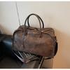 Dry and Wet Separated Genuine Leather Travel Bag, Short and Short-term Business Trip Portable Fitness Bag