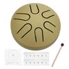 Uxcell Steel Tongue Drum, 3" 6-Note Mini Steel Hand Drum with Mallets and Sheet Music, Worry-Free for Yoga, Meditation, and Camping (Gold)
