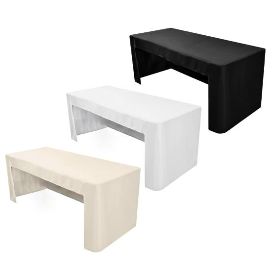 Скатерть на резинке из полиэстера с открытой спиной, однотонная моющаяся скатерть