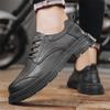 Casual Business Men's Shoes Classic Retro Fashion Style Formal Office and Party Thick Soled High-quality Leather Shoes Hot