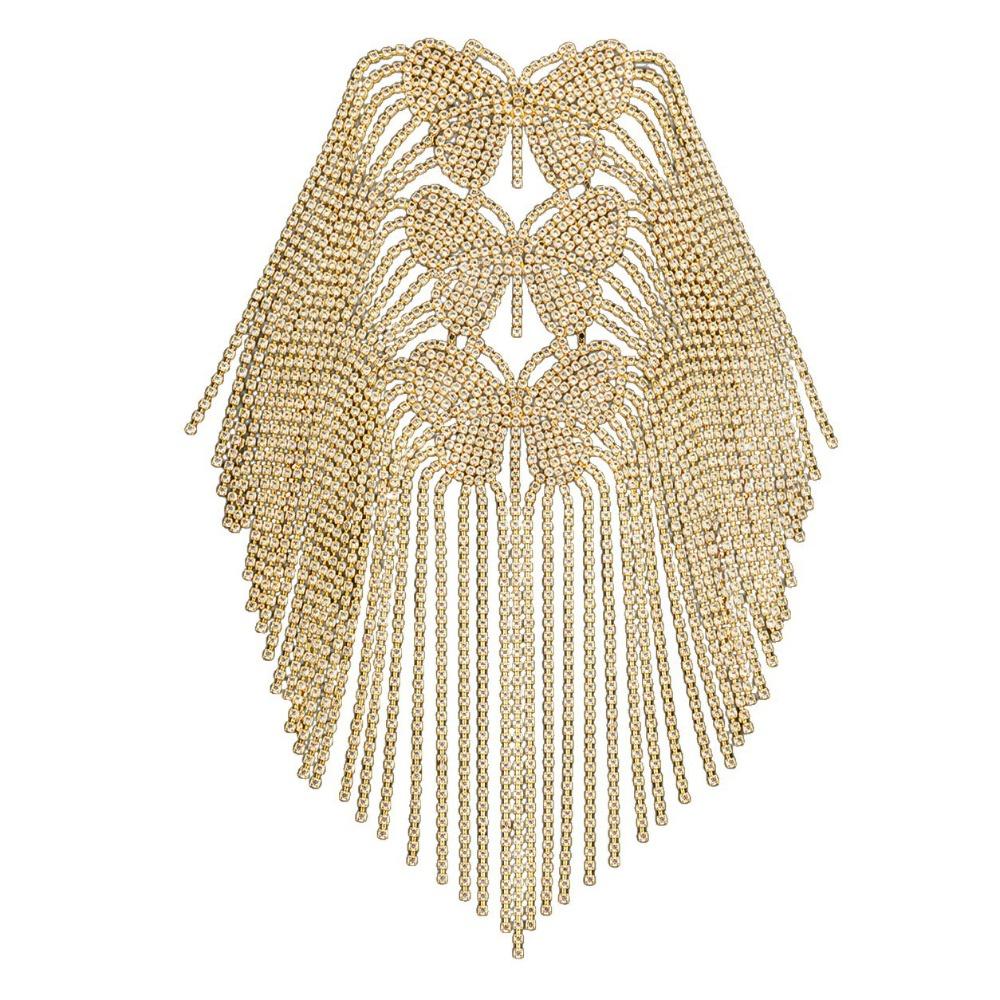 Fringe Shoulder Epaulets Sparkly AB Crystal Shoulder Ornament Rhinestone Epaulets  Fashion Shoot