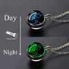 Luminous Starry Sky Glass Ball with Constellation Pattern Pendant Necklace - Men's Fashion Zinc Alloy Jewelry