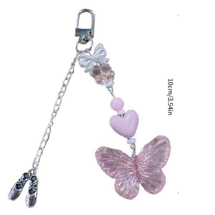 Butterfly Ballet Shoes Keychain Pendant Hanging Decoration Backpack Bag Charm