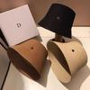 Summer new casual versatile straw bucket hat high cold face cover sun hat outdoor outing basin hat