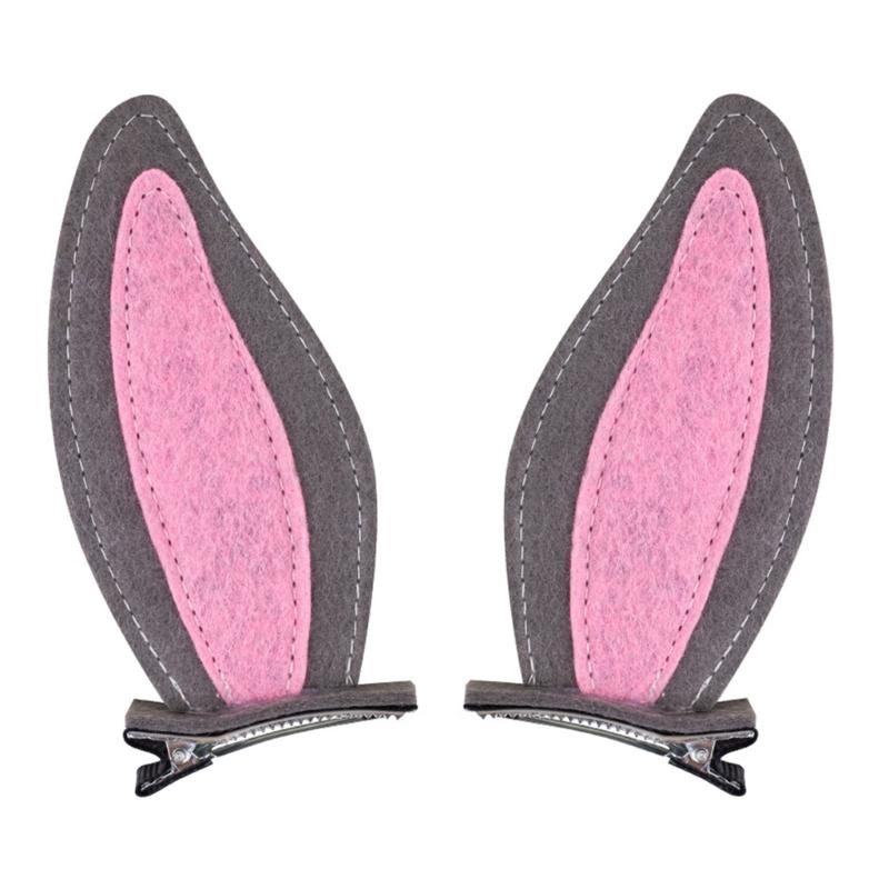 2 Pieces Felts Rabbit Hair Clip Secure Grip Design Hair Accessories For Kids Adults Lightweight Practical Hairpins