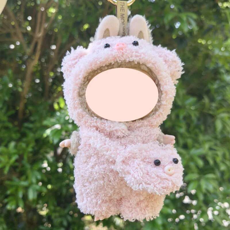1517Cm Plush Doll Clothes For Labubu Doll'S Clothes Dinosaur Animal Suit Black Suit Rose Crown Outfit Accessories Doll Clothing