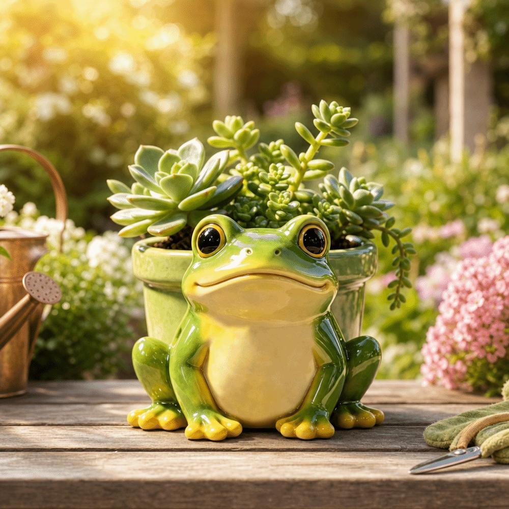 Decorative Vase Resin Potted Sculpture Thickened Garden Decor Succulent Pot Funny Pencil Holder Frog Planter Home Decor