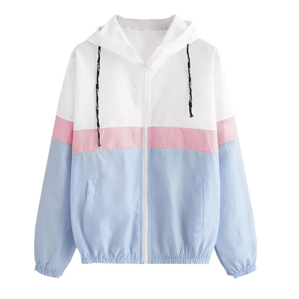 Женские лоскутные тонкие кожаные костюмы с длинными рукавами и карманами на молнии с капюшоном, спортивное пальто 