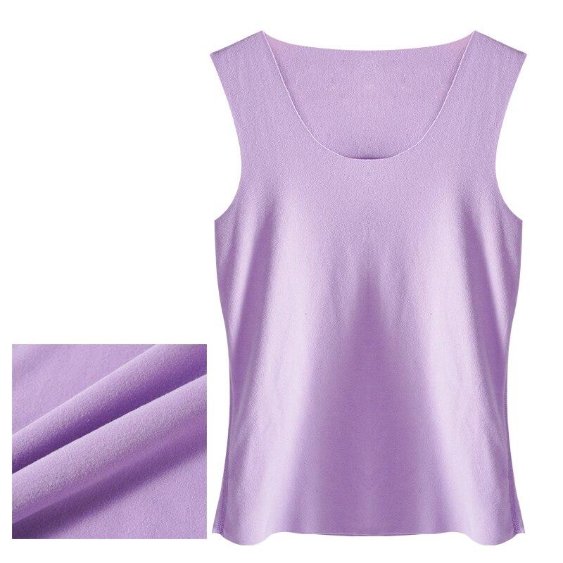 Женский зимний бюстгальтер большого размера с подкладкой на груди, бесшовный теплый жилет с подогревом, утолщенная плюшевая внутренняя подкладка, женский топ