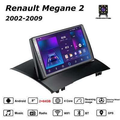 Автомобильная магнитола Android Car-Play для Renault Megane 2 2002-2009 Мультимедийный плеер Головное устройство Стерео Навигация GPS BT WIFI, 2+64 ГБ