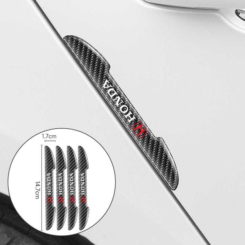 8pcs Carbon Fiber Car Door Bowl Handle Protective Sticker for Honda Civic Accord Fit City Vezel CRV Odyssey Jazz Prelude Insight akp256