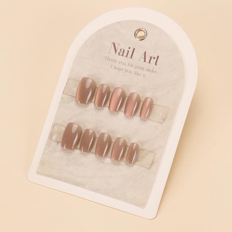 Trendy Wearable Color-Changing Cat Eye Nail Art Strips - Removable Fake Nails