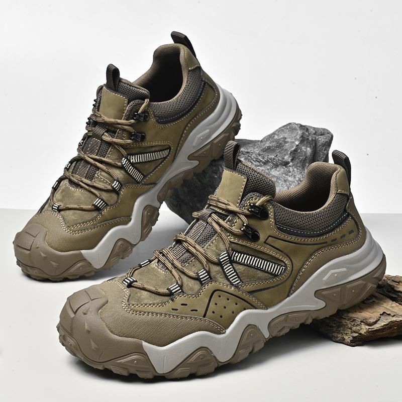 Fashion Lace-Up Genuine Leather Sneakers Fashion Non-slip Walk Footwear Luxury Brand Male Treking Footwear New Outdoor Men Hiking Shoes