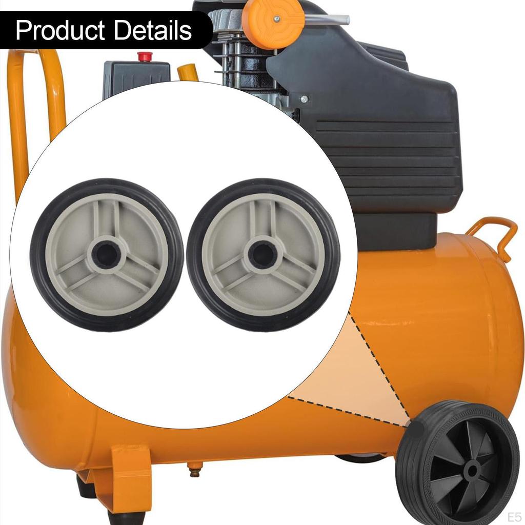 2 Pieces Air Compressor Wheels for Easy Mobility Practical Repairing Wear Resistant Replacement