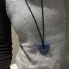 Elegant Hollow Stone Pendant PU Strap Personalized Sweater Chain  Sweater Decor
