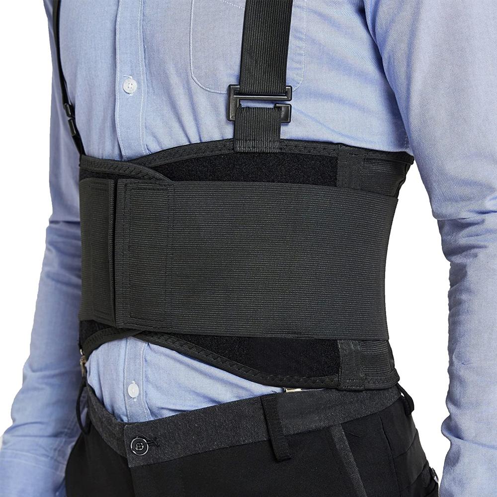 Регулируемый пояс для поддержки талии, промышленный пояс для работы, медицинский поясничный пояс для фитнеса и тяжелой атлетики с плечевыми ремнями