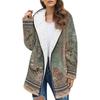 Women's Fashion Winter Plush Floral Print Long Sleeve Jacket