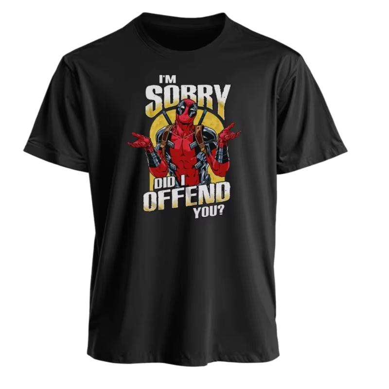 2026 Marvel TShirt Men Women Deadpool Sorry Did I Offend You American Loose Trendy Humorous Oversized Short Sleeve Casual Tee