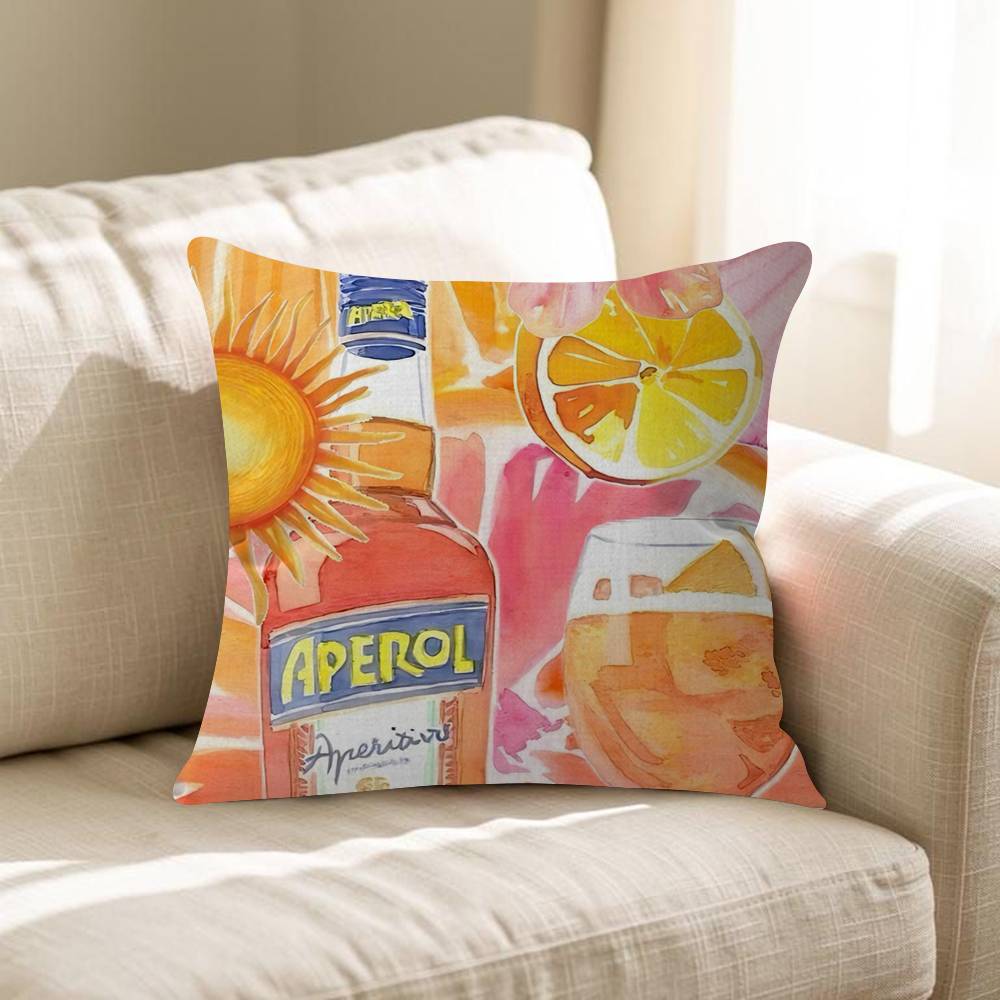Aperol Spritz Арт Наволочка Чехол на Подушку Дивана Декор Комнаты Подарок для Детей