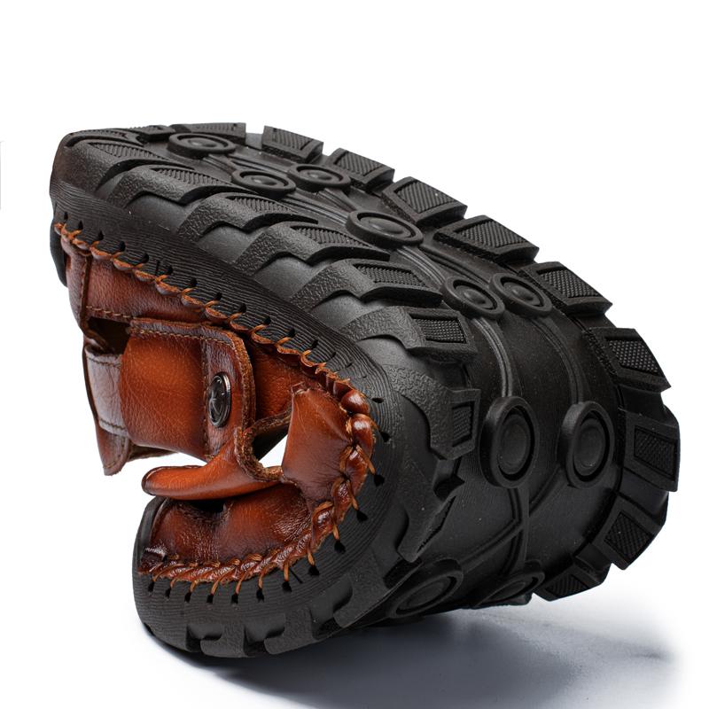 Мода 2025 Мужские кожаные сандалии Летняя мужская обувь Пляжные сандалии Мужские Удобные Повседневные кроссовки для улицы Классическая мужская обувь Размер 38-46