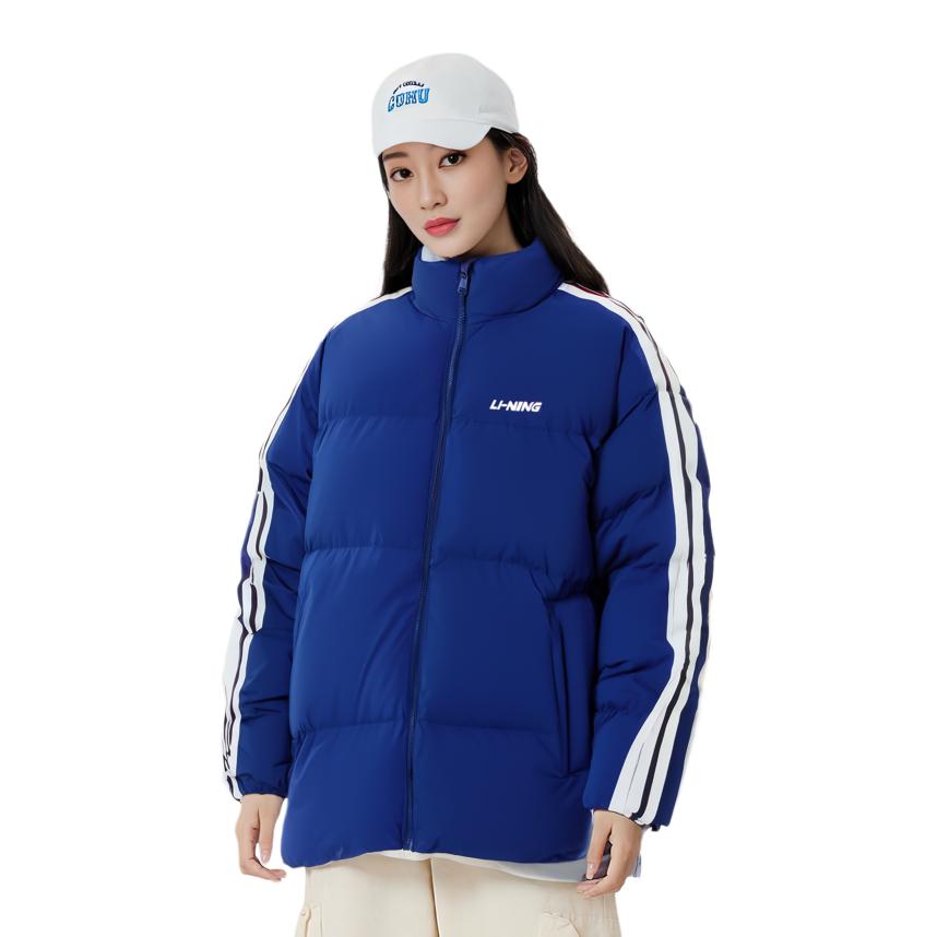 LiNing Logo Повседневная спортивная куртка-пуховик унисекс Верхняя одежда Темно-синий AYMS337-3