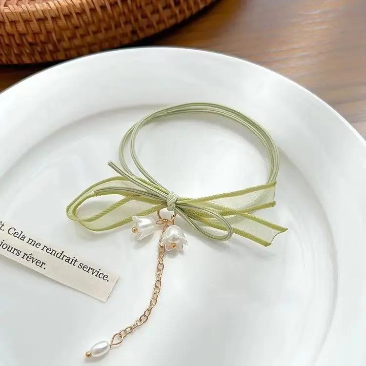 Набор резинок для волос, сочетание высокой эластичности и прочности, украшение для волос в виде ландыша со свежим темпераментом