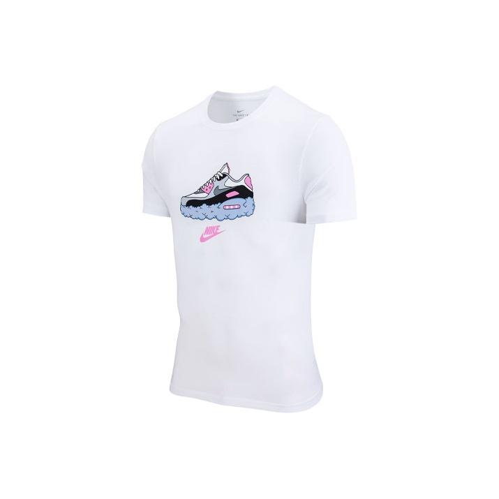 Nike Спортивная трикотажная футболка с круглым вырезом и коротким рукавом с принтом, мужские топы, белая DB4826-100