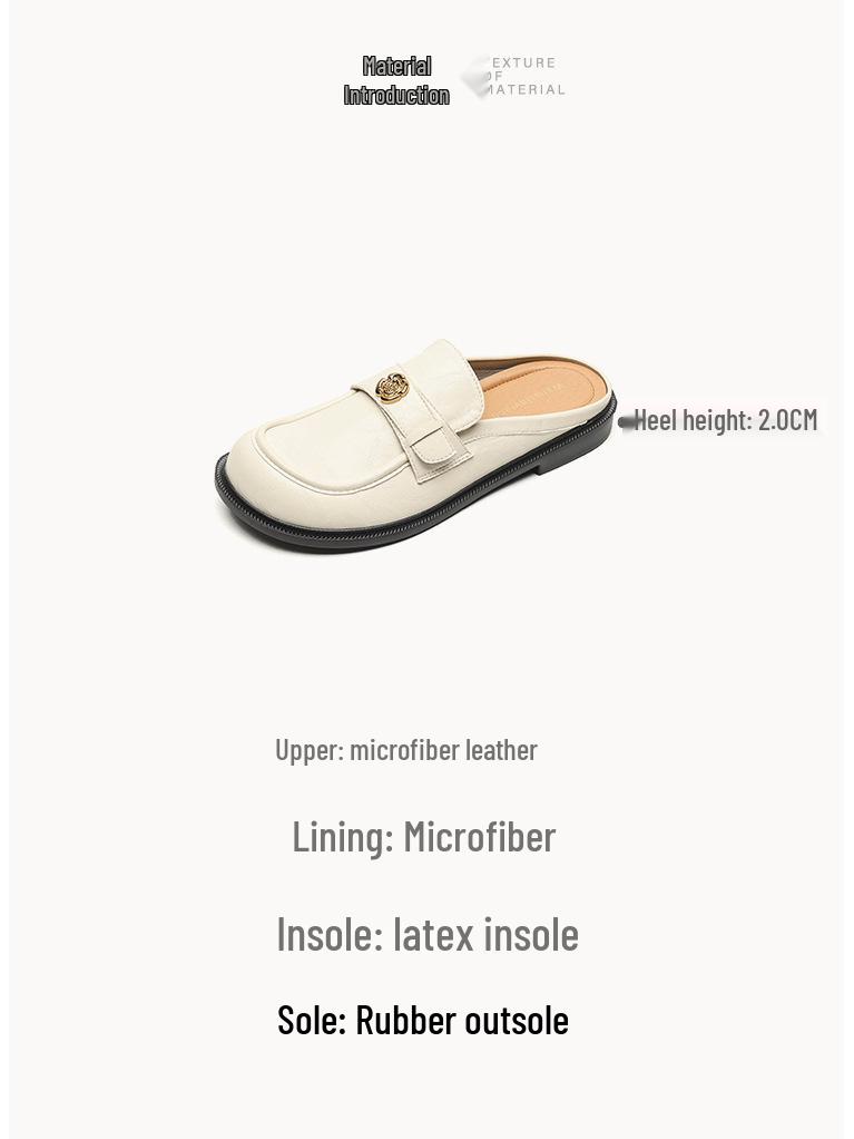 Weiwei Girl 939-2 Summer 2024 Retro Closed-Toe Slip-On Slippers for Women