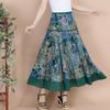 Spring/Summer Cotton and Hemp Printed Skirt Ethnic Style Retro Tourism Photography Holiday Skirt Umbrella Skirt