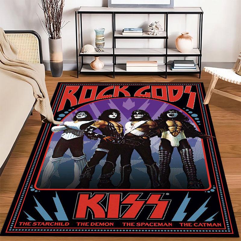 KISS rock band Carpets and Rug 3D Printing Carpet Floor Mat Living Room Bedroom Large Area Soft Carpet-JM002