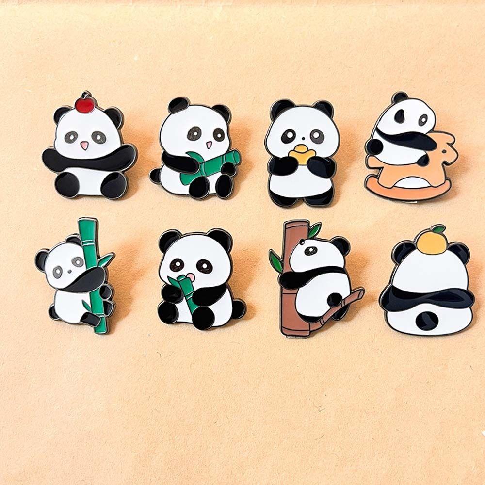 Fashion Jewelry Panda Lapel Pin Animal Shape Cartoon Panda Badge Cute Panda Brooch  Lady/Girls