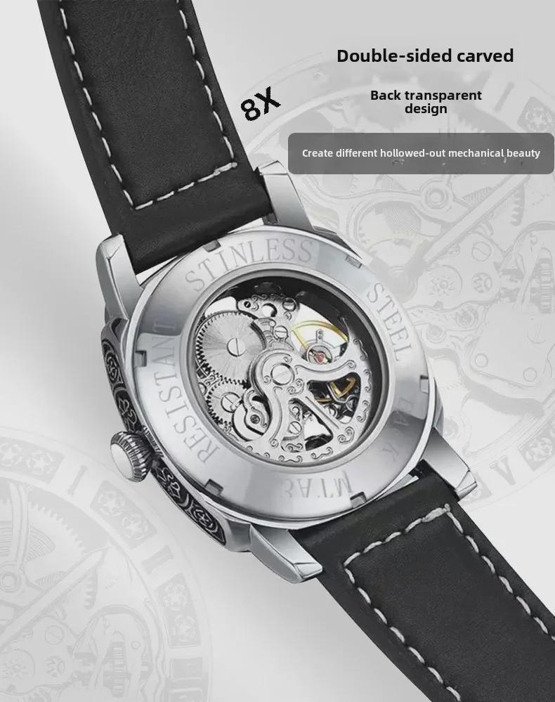 Автоматические механические мужские часы Duke of Lorraine: Модный, деловой дизайн с полостью