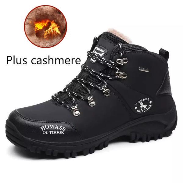 Мужские зимние ботинки 38-46, защитная рабочая обувь, водонепроницаемые и небьющиеся походные ботинки