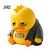 Fun Car Patrol Duck Ornament 3D Printed Sad Yellow Figurines, Cute Tired Worker Resin Small Desktop for Migrant Workers Desk Ornaments Home
