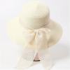 Beach Cap Sunscreen Bowknot Ribbon Flat Hat British Style Sun Hat Top Hat Straw Hat Weave Sun Cap