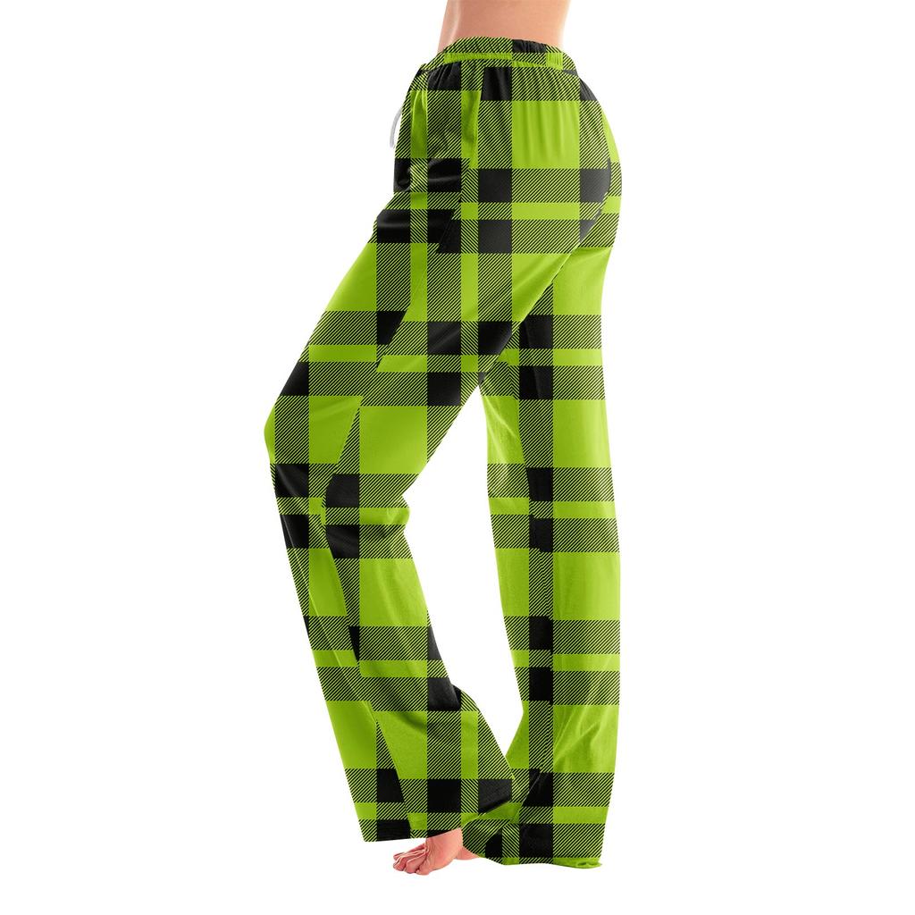 Pajama Pants Sleepwear Casual Drawstring Elastic Waist Pants Comfy Straight Yoga Loose Trousers