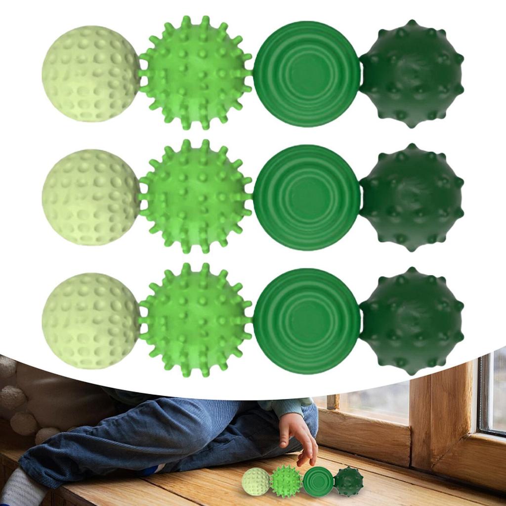 12x Sensory Toys Textured Multi Balls Set for Party Favors Children Birthday Green