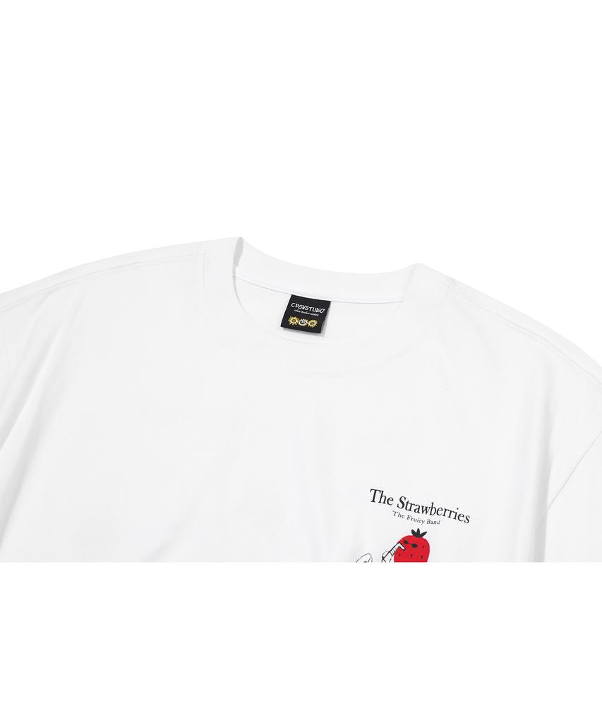 CPGN STUDIO Strawberry Band Short Sleeve T-Shirt White