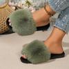 Горячая Распродажа Женская Обувь Зимняя Мода Открытый Носок Однотонные Повседневные Женские Туфли На Плоской Подошве Замшевые Универсальные Модные Женские Тапочки