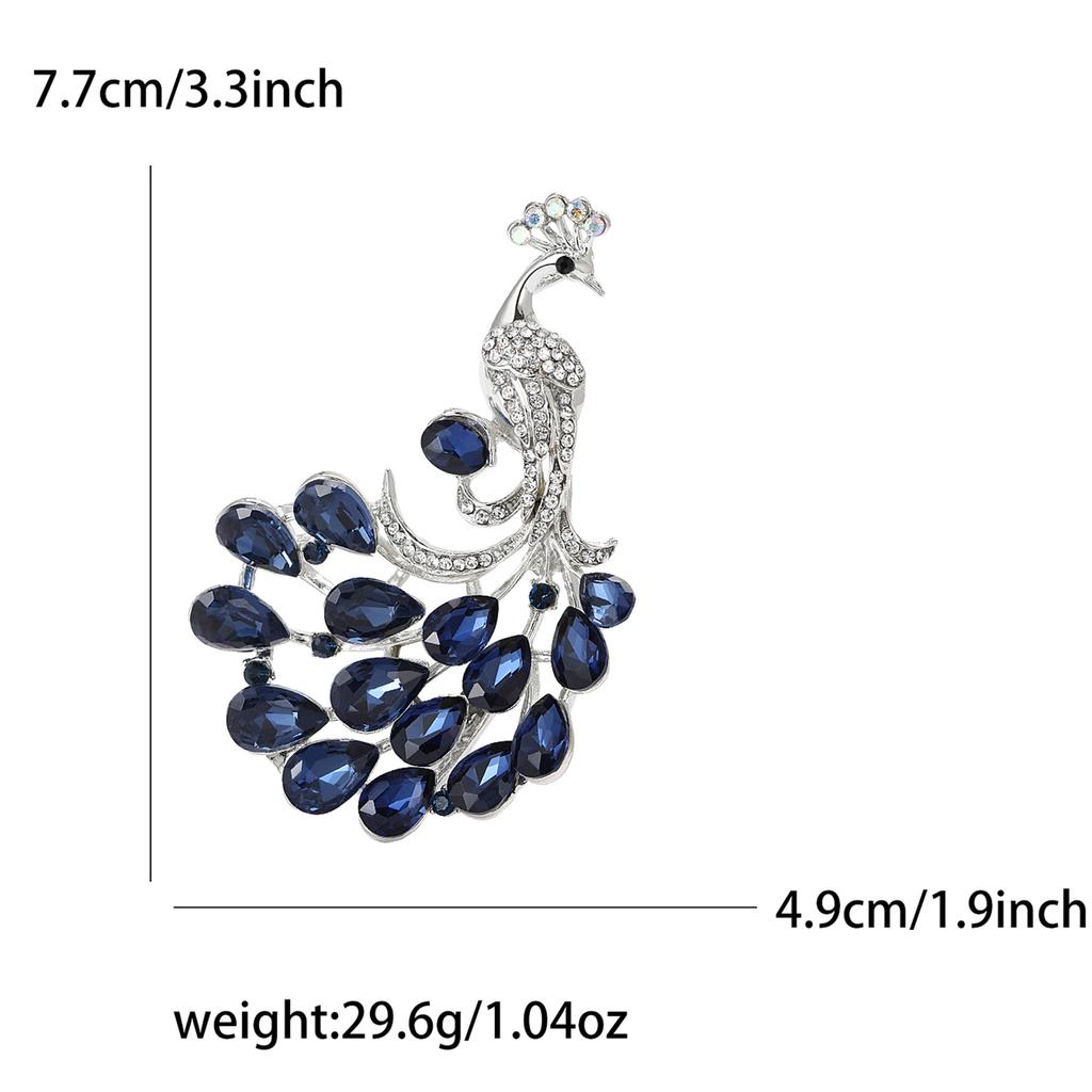 Fashion Versatile Alloy Rhinestone Peacock Brooch High-End Fashion Women'S Cheongsam Shawl Corsage Jewelry Pin