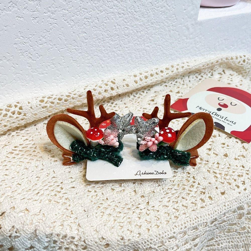 Ободок на голову с оленьими рогами, заколки для волос, рождественский головной убор для девочек, милый детский обруч для волос с лосиными рогами, аксессуары для волос для костюма для вечеринки