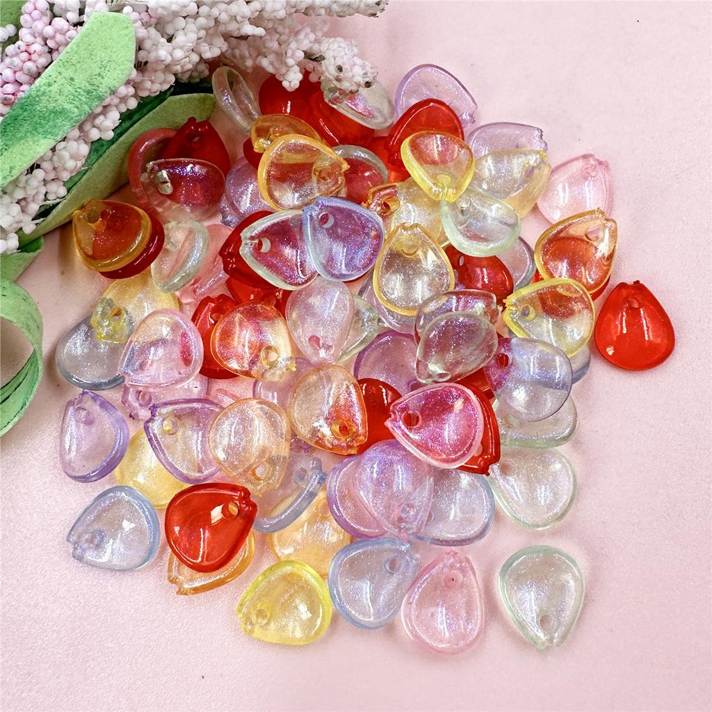 Necklace Jewelry Making DIY Earrings Jewelry Accessories 100PCS Petal Bracelets Fashion 10.8*12.2mm Water Drop Acrylic Loose Beads